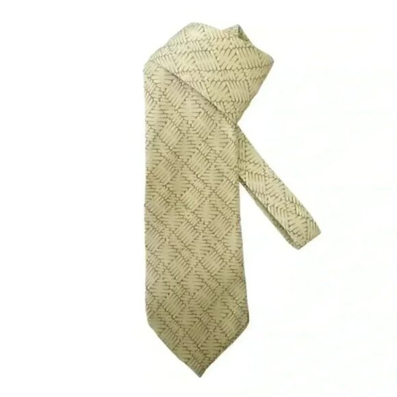 Giorgio Armani Silk Tie Light Green Print - Picture 4 of 10